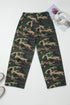 Western Camouflage Print Patch Pocket Wide Leg Barrel Jeans