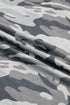 Western Camouflage Print Raw Edge V Neck Tee