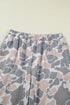 Western Camouflage Print Short Sleeve Wide Leg Pant Set