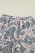 Western Camouflage Print Short Sleeve Wide Leg Pant Set