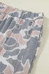 Western Camouflage Print Short Sleeve Wide Leg Pant Set