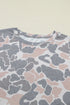 Western Camouflage Print Short Sleeve Wide Leg Pant Set