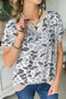 Western Camouflage Print Twisted Ribbed Patchwork T Shirt