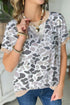 Western Camouflage Print Twisted Ribbed Patchwork T Shirt