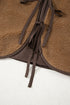 Western Contrast Trim Tie Front Textured Sherpa Vest