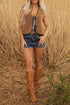 Western Contrast Trim Tie Front Textured Sherpa Vest