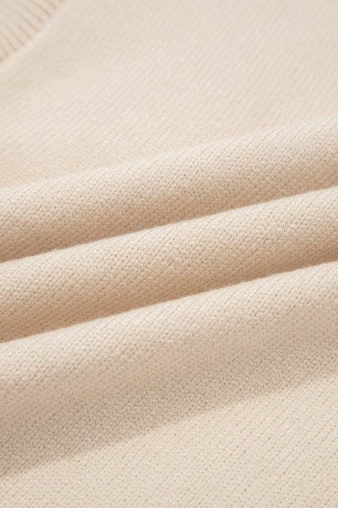 Western Corded Horseshoe Ribbed Mock Neck Short Sleeve Sweater