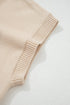 Western Corded Horseshoe Ribbed Mock Neck Short Sleeve Sweater