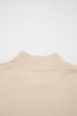 Western Corded Horseshoe Ribbed Mock Neck Short Sleeve Sweater
