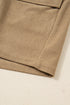 Western Corduroy Button Front Faux Pocket Mini Skirt