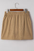 Western Corduroy Button Front Faux Pocket Mini Skirt