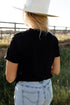 Western Cow Graphic Print Short Sleeve Cotton Blend Tee