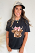 Western Cow Graphic Short Sleeve Crew Neck Tee