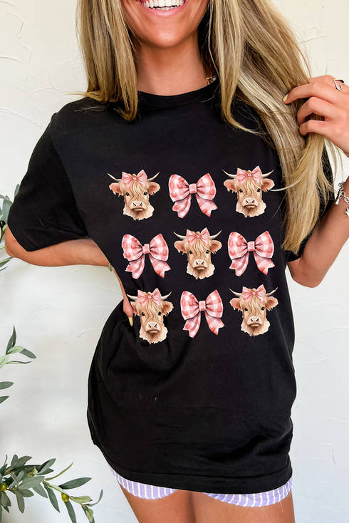 Western Cow Graphic Short Sleeve Crewneck Tee