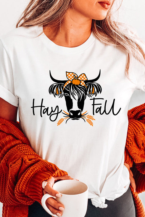 Western Cow Head Graphic Print Crew Neck Tee