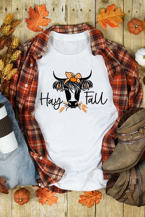 Western Cow Head Graphic Print Crew Neck Tee
