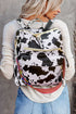 Western Cow Print Faux Leather Dome Backpack