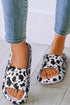 Western Cow Print Open Toe Slide Slippers