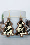 Western Cow Print Wooden Tree Dangle Earrings