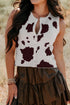 Western Cow Spot Button Down Sweater Vest