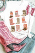 Western Cowboy Boot Graphic Print Short Sleeve Knit Tee