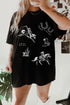 Western Cowboy Print Oversized Casual Tunic Graphic Tee