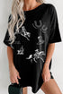 Western Cowboy Print Oversized Casual Tunic Graphic Tee