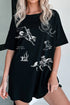 Western Cowboy Print Oversized Casual Tunic Graphic Tee