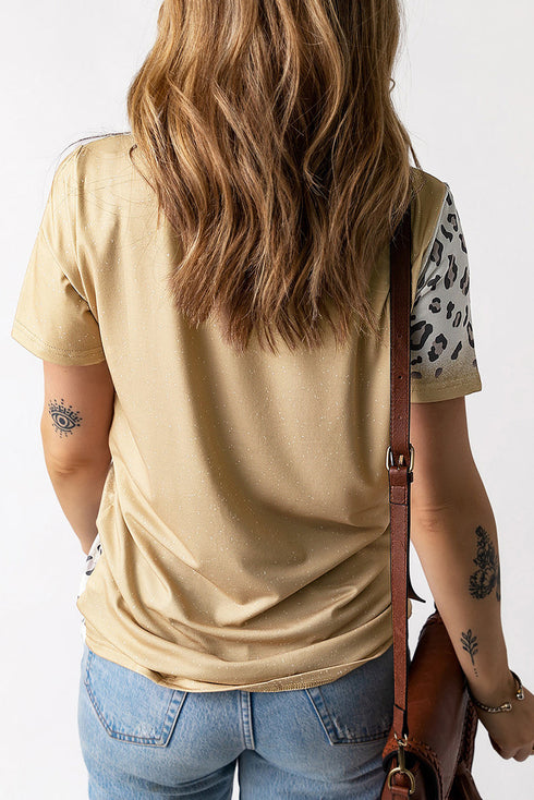 Western Cowboy "Take Me Away" Bleached Leopard Graphic Tee