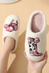 Western Cowgirl Boot And Hat Print Plush Fleece Slippers