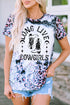 Western Cowgirl Boots Graphic Print Bleached Tee Shirt