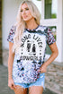Western Cowgirl Boots Graphic Print Bleached Tee Shirt