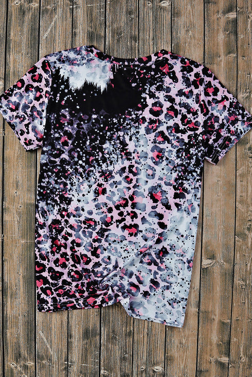 Western Cowgirl Boots Graphic Print Bleached Tee Shirt