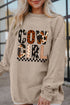 Western Cowgirl Graphic Ribbed Corded Crewneck Sweatshirt