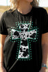 Western Cross Graphic Rolled Cuff Jersey Tee