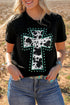 Western Cross Graphic Rolled Cuff Jersey Tee