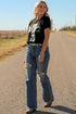 Western Cross Graphic Rolled Cuff Jersey Tee