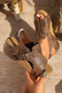 Western Cut Out Faux Leather Platform Sandals
