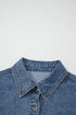 Western Denim Button Flap Pocket Cuffed Short Sleeve Shirt