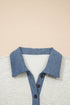 Western Denim Patchwork Blocked Polo T Shirt Dresses
