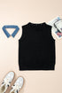 Western Denim Patchwork Collar Knit Sweater Vest
