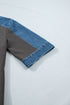 Western Denim Patchwork Polo Collar Shift T Shirt Dress