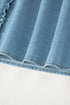 Western Denim Ruffle Sleeve Button Down Mini Dress
