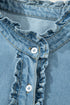 Western Denim Ruffle Sleeve Button Down Mini Dress