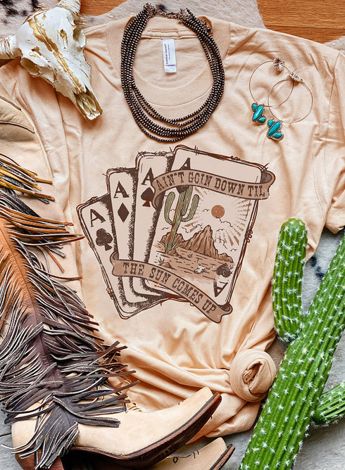 Western Desert Aces Graphic Print Short Sleeve Tee