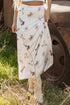 Western Desert Satin Long Skirt with Western Print