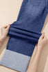 Western Distressed Folded Cuff Straight High Waist Jeans