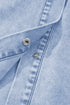 Western Double Ruffled Sleeve Buttoned Collared Denim Mini Dress