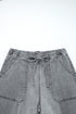 Western Drawstring Seam Detail Raw Hem Wide Leg Jeans
