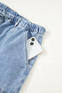 Western Drawstring Seam Detail Raw Hem Wide Leg Jeans